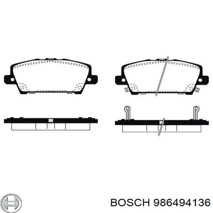 986494136 Bosch колодки гальмівні передні, дискові