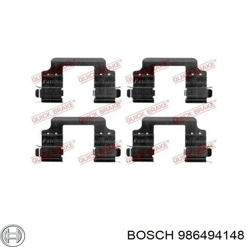 Задні гальмівні колодки 986494148 Bosch