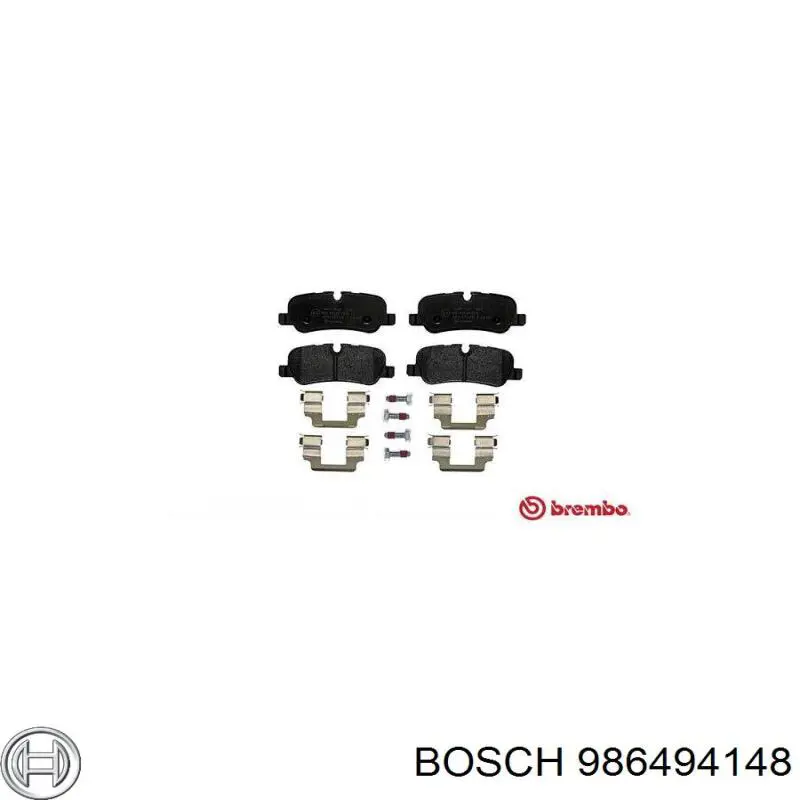 986494148 Bosch Колодки гальмівні задні, дискові