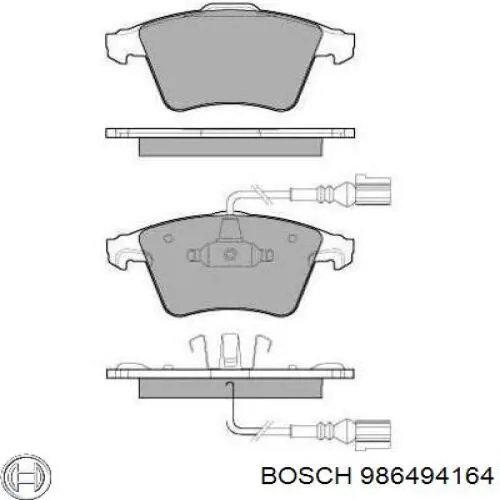 986494164 Bosch колодки гальмівні передні, дискові