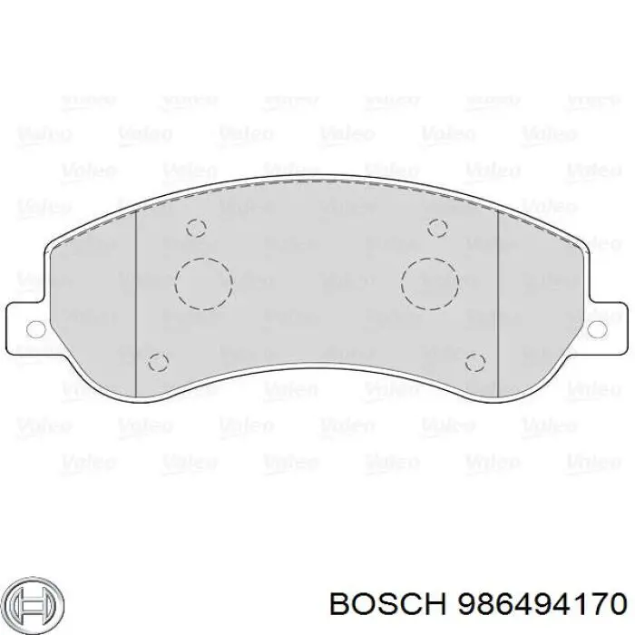 986494170 Bosch колодки гальмівні передні, дискові
