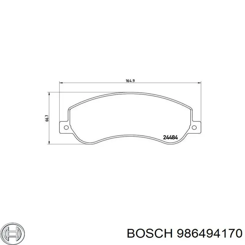 Купити 986494170 Bosch Колодки гальмівні передні, дискові