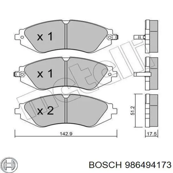 Гальмівні колодки Bosch 986494173 ціна, від 18.56 USD