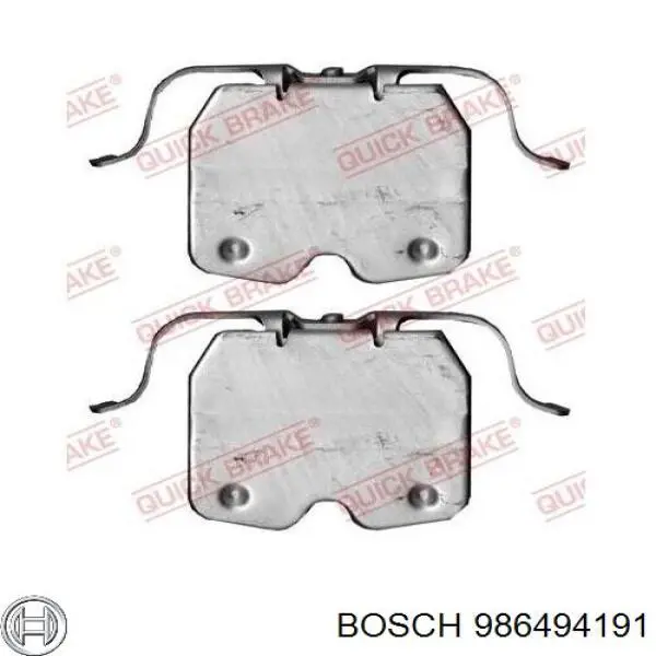 986494191 Bosch Передні гальмівні колодки