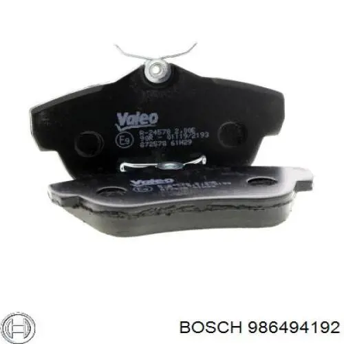 986494192 Bosch Колодки гальмівні задні, дискові