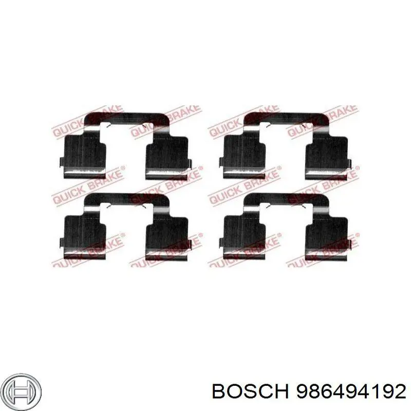 Задні гальмівні колодки 986494192 Bosch