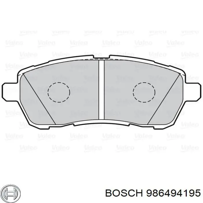 Колодки гальмівні передні, дискові 986494195 Bosch