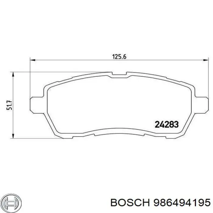 Передні тормозні колодки 986494195 Bosch