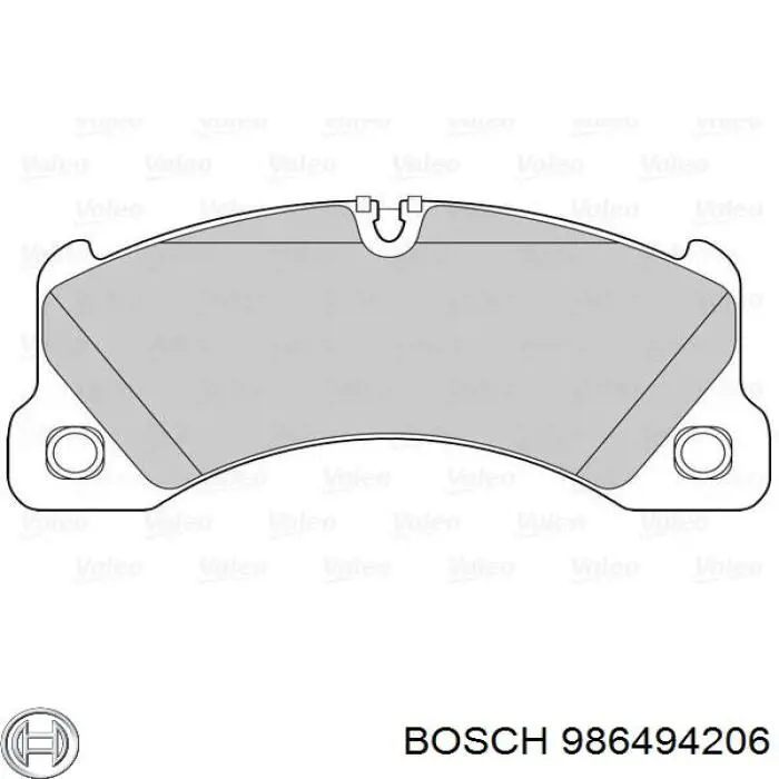 Колодки гальмівні передні, дискові 986494206 Bosch