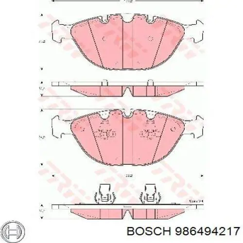 Гальмівні колодки Bosch 986494217 ціна, від 45.10 USD