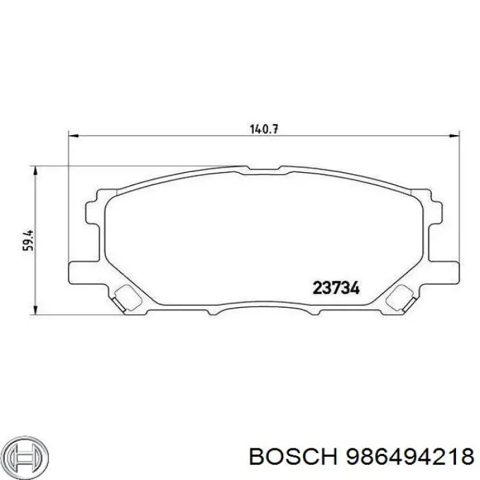 Колодки гальмівні передні, дискові 986494218 Bosch