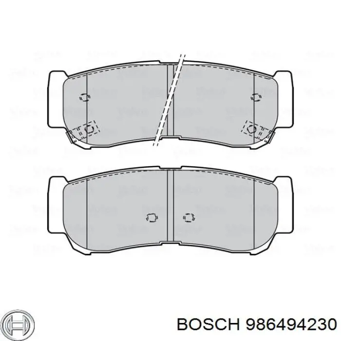 Задні гальмівні колодки 986494230 Bosch