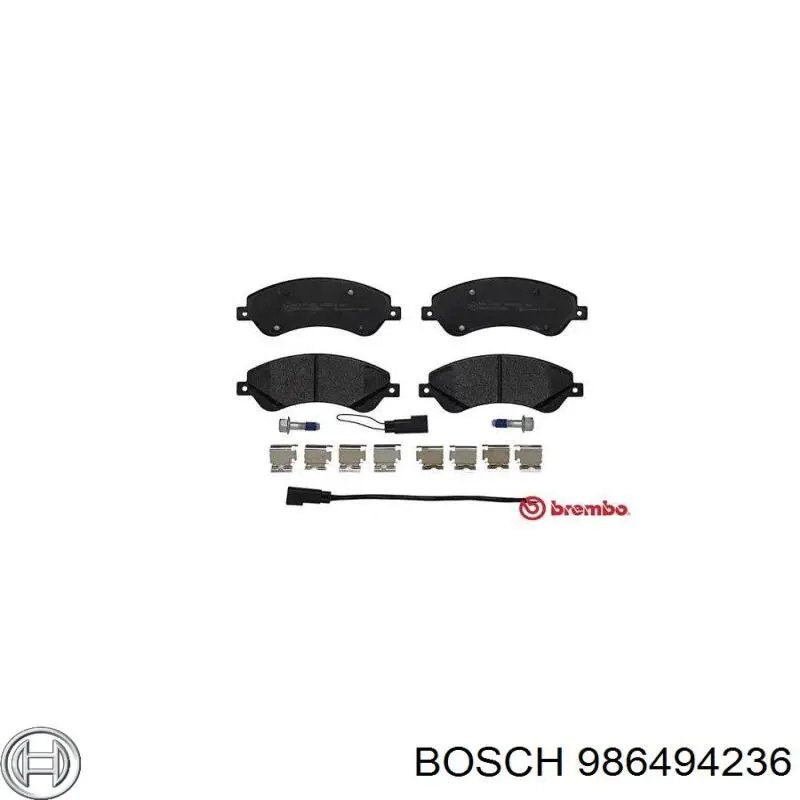 Передні тормозні колодки 986494236 Bosch