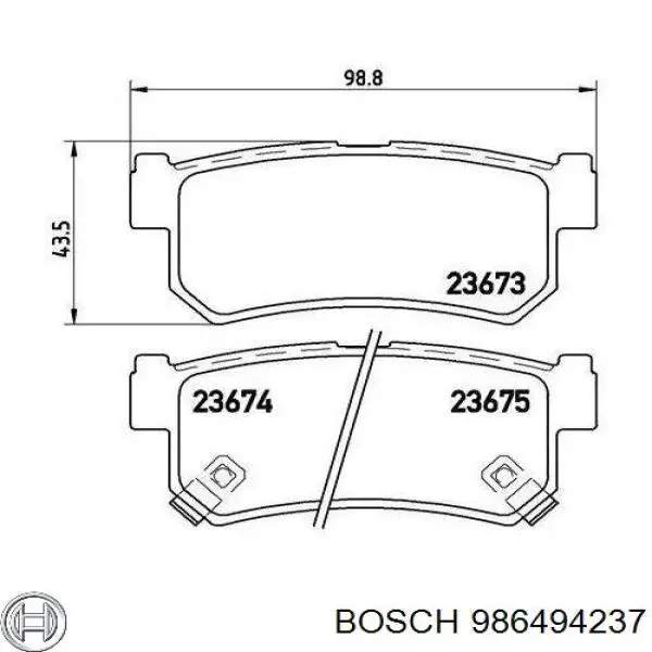 Колодки гальмові задні, дискові 986494237 Bosch