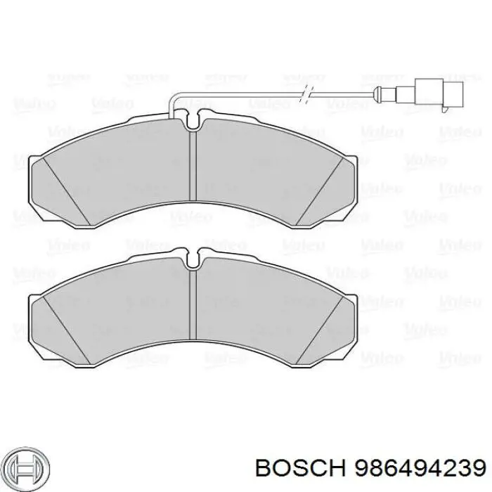 Колодки гальмові задні, дискові 986494239 Bosch