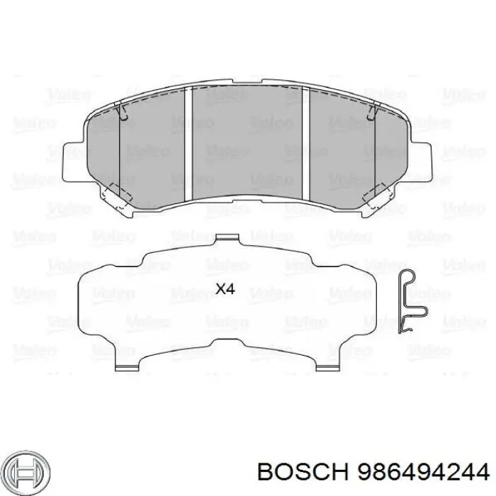 Передні тормозні колодки 986494244 Bosch