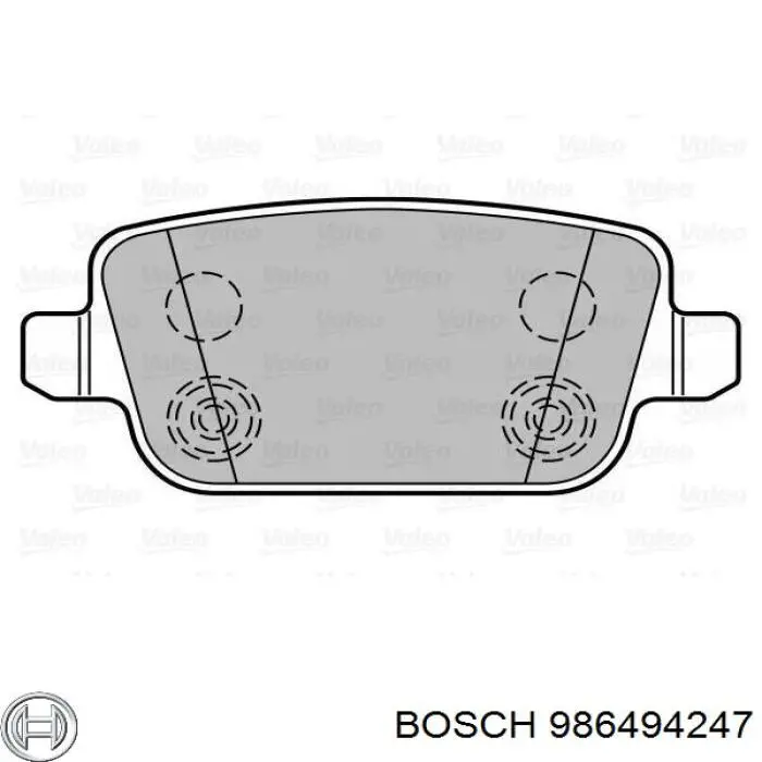 Задні гальмівні колодки 986494247 Bosch