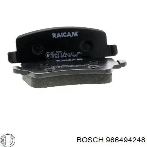 986494248 Bosch Колодки гальмівні задні, дискові