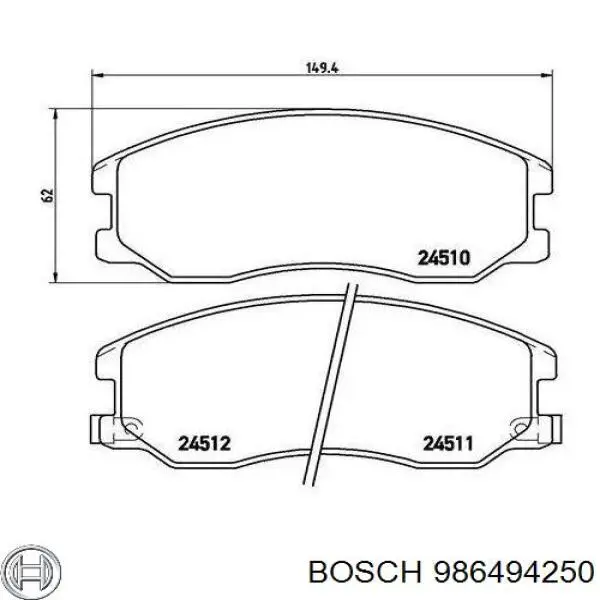 Гальмівні колодки Bosch 986494250 ціна, від 20.67 USD