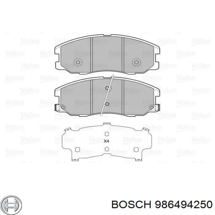 986494250 Bosch Передні гальмівні колодки