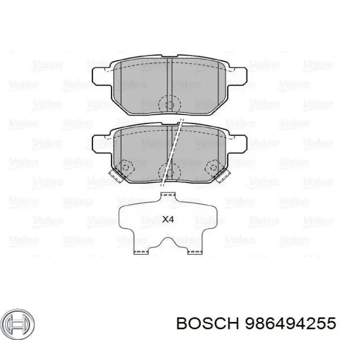 Купити 986494255 Bosch Задні колодки