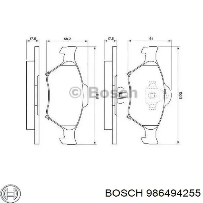 Задні гальмівні колодки Bosch 986494255 ціна, від 16.74 USD