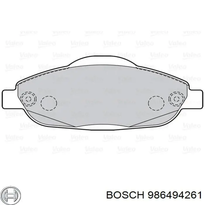 Передні тормозні колодки 986494261 Bosch