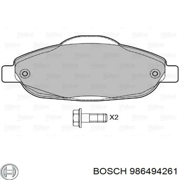 986494261 Bosch Передні гальмівні колодки