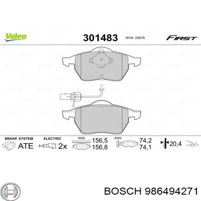 Гальмівні колодки Bosch 986494271 ціна, від 60.84 USD