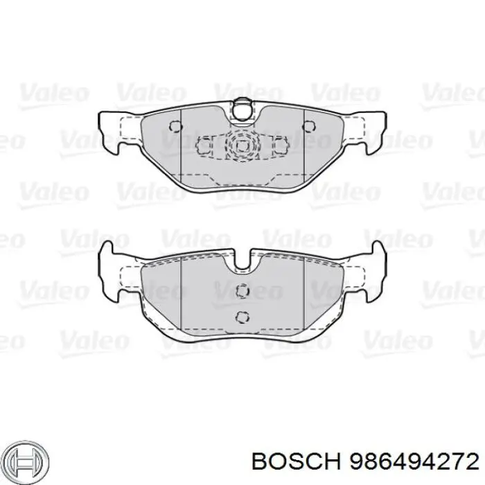 986494272 Bosch колодки гальмові задні, дискові