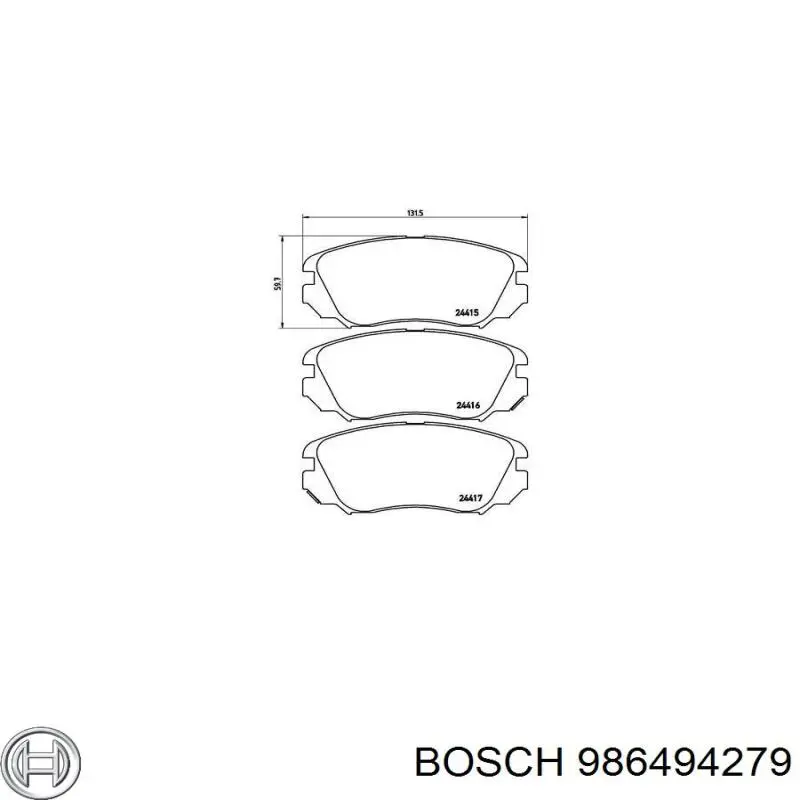 986494279 Bosch Передні гальмівні колодки