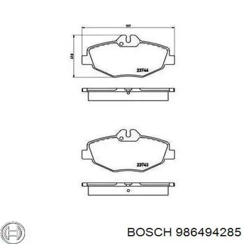 Гальмівні колодки Bosch 986494285 ціна, від 30.36 USD