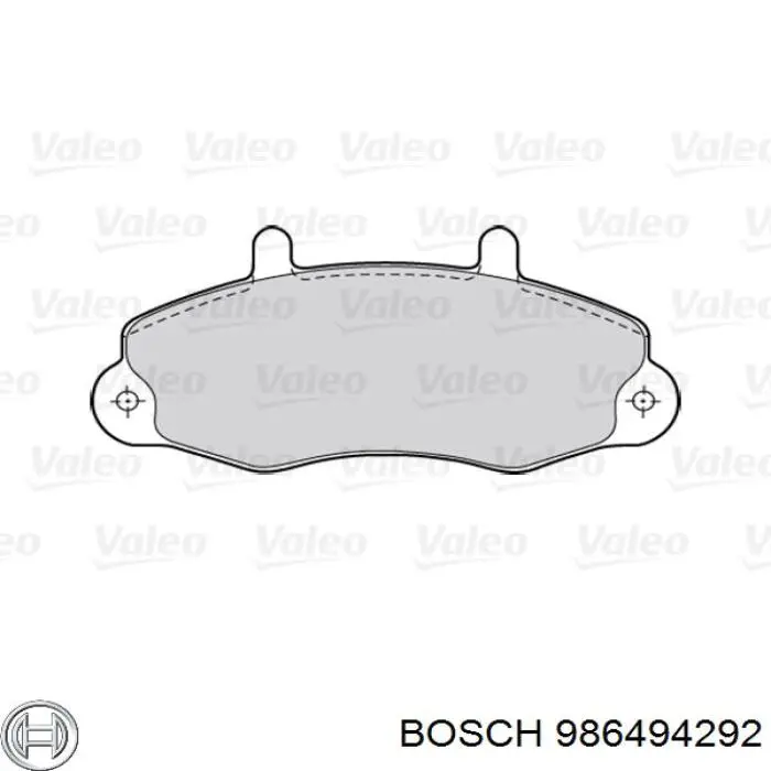 Передні тормозні колодки 986494292 Bosch