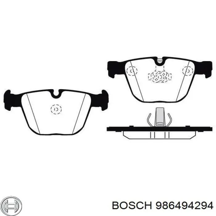 986494294 Bosch колодки гальмові задні, дискові