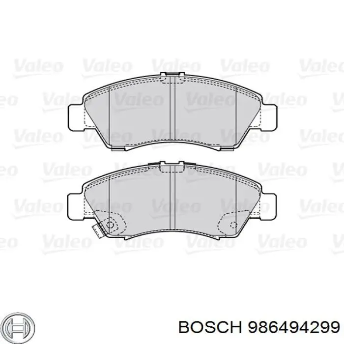 Купити 986494299 Bosch Колодки гальмівні передні, дискові