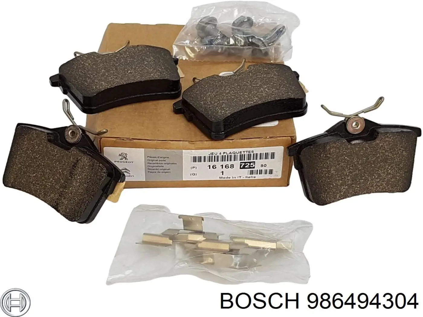 986494304 Bosch колодки гальмові задні, дискові