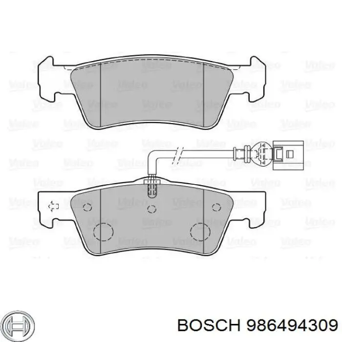 Задні гальмівні колодки Bosch 986494309 ціна, від 20.01 USD