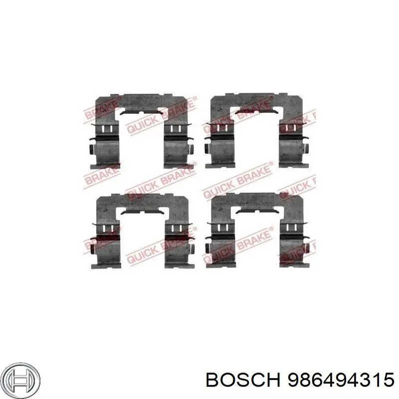986494315 Bosch колодки гальмівні передні, дискові