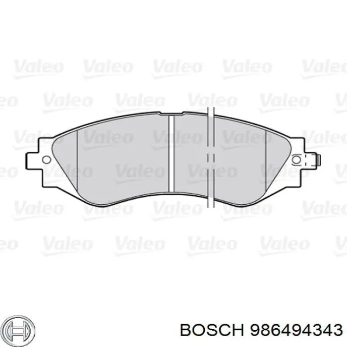 986494343 Bosch Передні гальмівні колодки