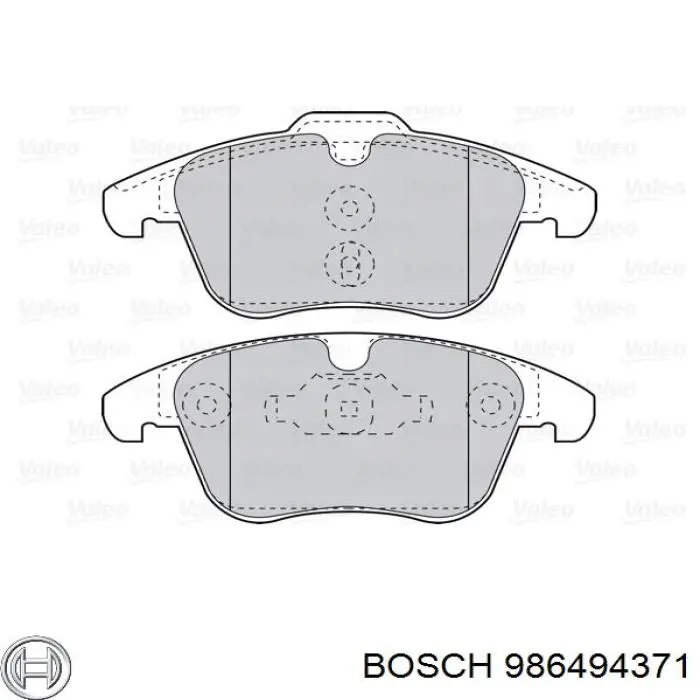 986494371 Bosch Передні гальмівні колодки