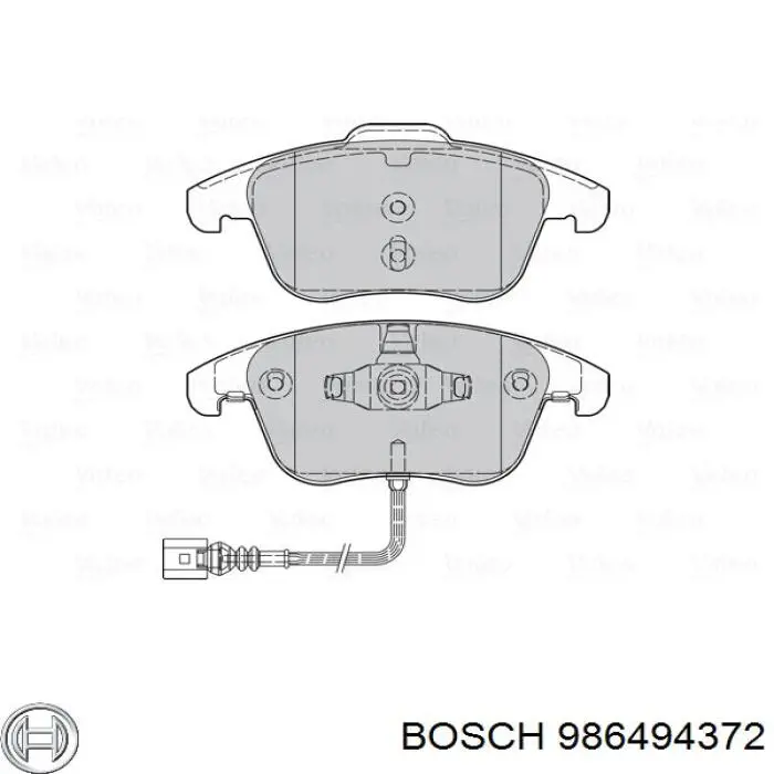 986494372 Bosch колодки гальмівні передні, дискові