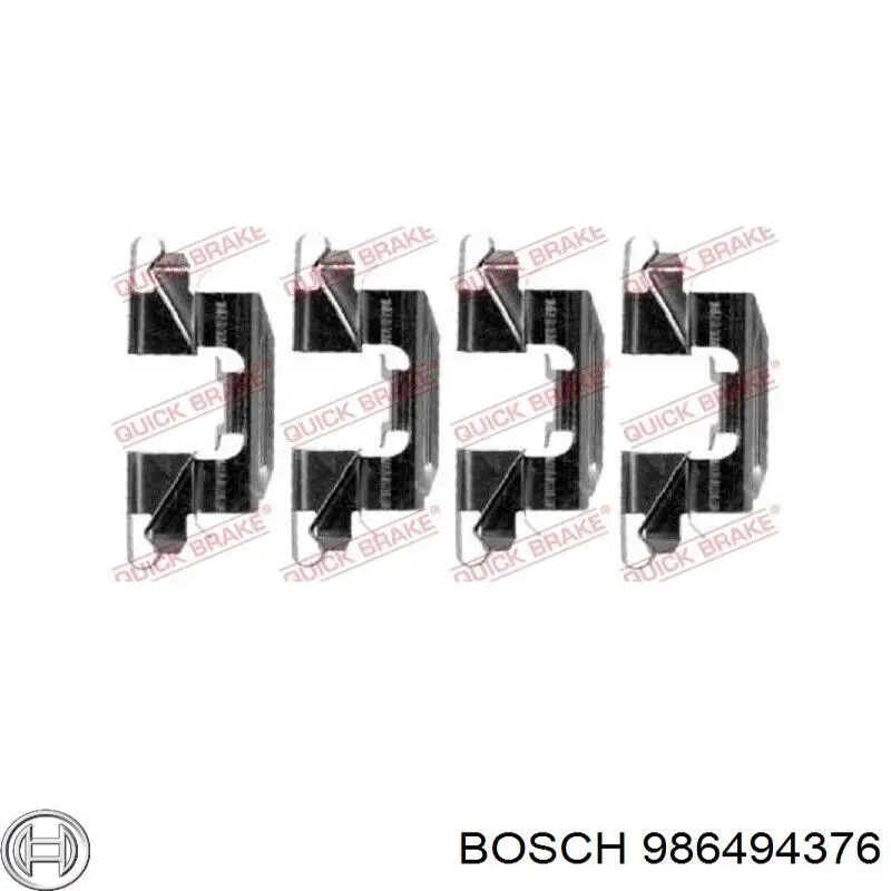 986494376 Bosch колодки гальмові задні, дискові
