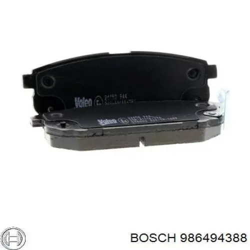 986494388 Bosch Колодки гальмівні задні, дискові