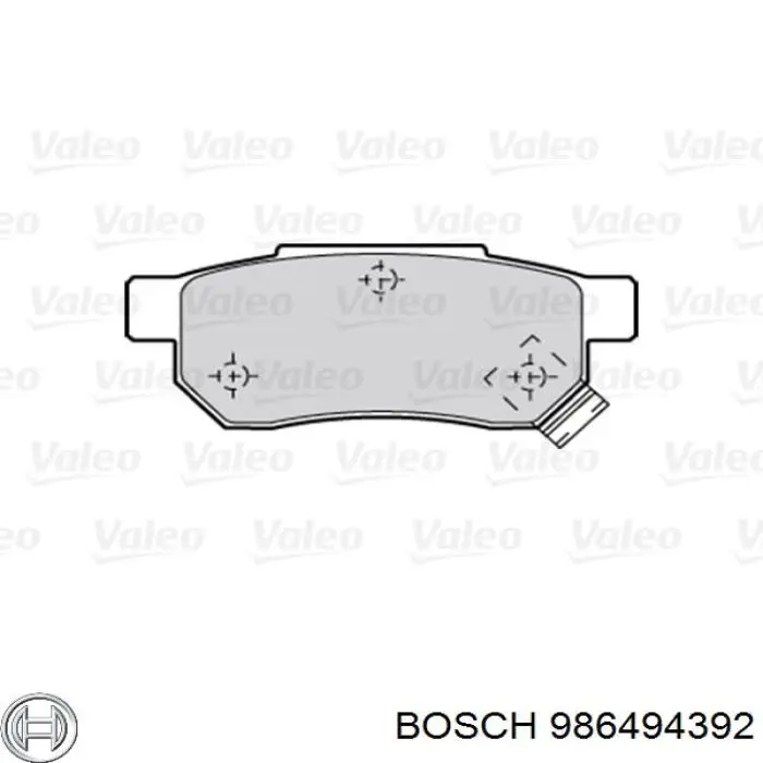 986494392 Bosch колодки гальмові задні, дискові
