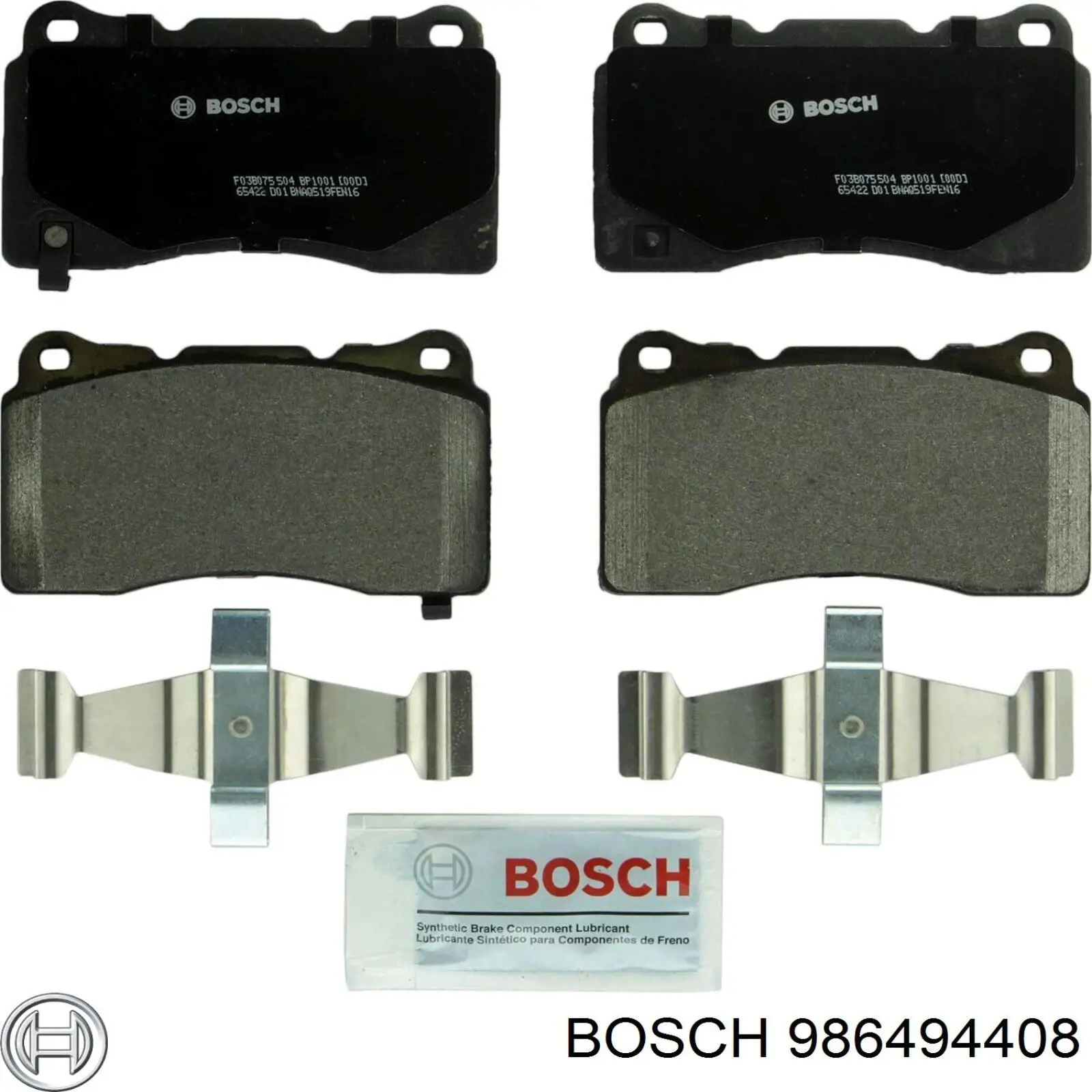 Колодки гальмівні передні, дискові 986494408 Bosch