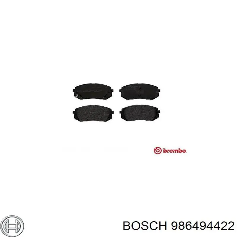 Колодки гальмівні передні, дискові 986494422 Bosch