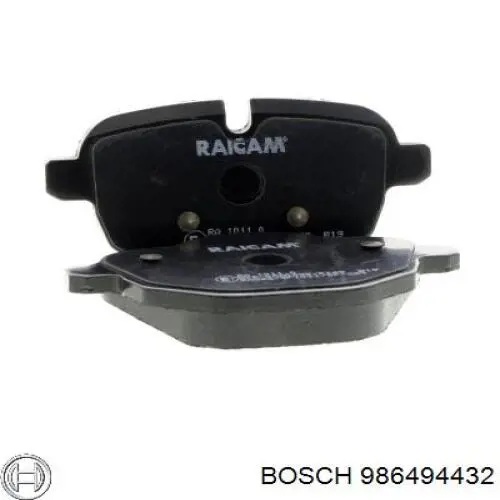 986494432 Bosch колодки гальмові задні, дискові