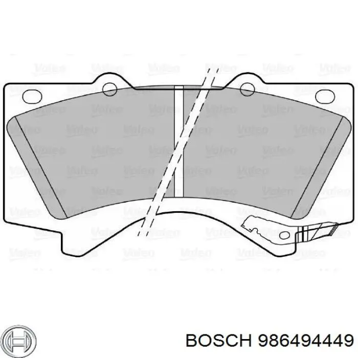 Передні тормозні колодки 986494449 Bosch