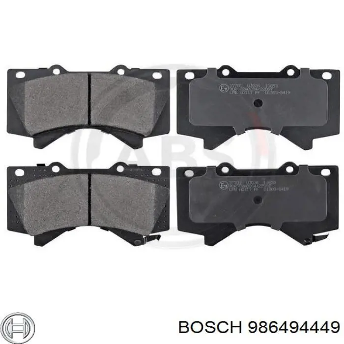 Купити 986494449 Bosch Колодки гальмівні передні, дискові