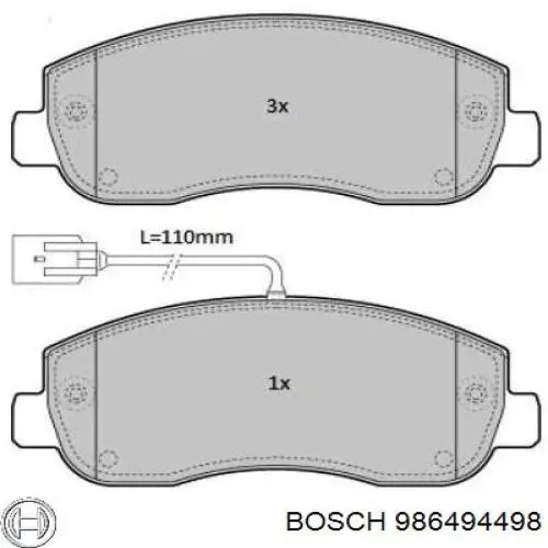 Гальмівні колодки Bosch 986494498 ціна, від 28.47 USD